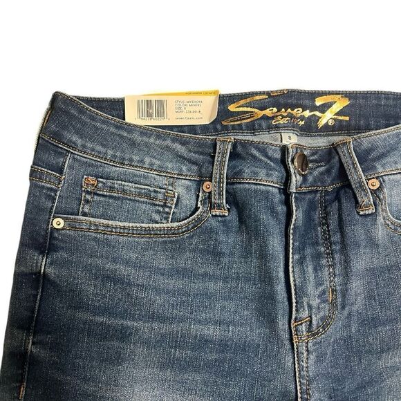 NWT Womens Seven7 Jeans Sunset Bermuda 9” Denim Medium Wash Jean Shorts - Sz 8 - Picture 4 of 5